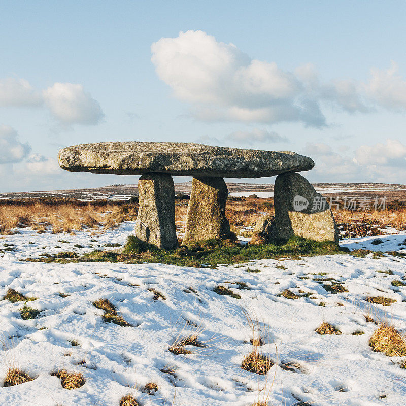 英格兰西康沃尔的兰宁Quoit Portal Dolmen